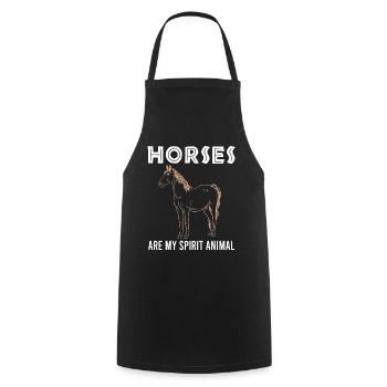 Pferde als mein Spirit Animal - Kochschürze - Schwarz - Vorne - AI Model Male 185 dark (185cm)