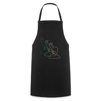 Défilé des chèvres de montagne - Majesté des Alpes - Tablier de cuisine - noir - Devant - AI Model Male 185 dark (185cm)