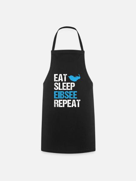 Lebenszyklus am Eibsee - Eat, Sleep, Repeat - Kochschürze - Schwarz