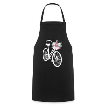 Floral Embellished Bicycle - Cooking Apron - black - Front - AI Model Male 185 dark (185cm)