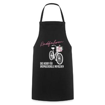 Radfahren - Anspruchsvoll & Edel - Blumen Geschenk - Kochschürze - Schwarz - Vorne - AI Model Male 185 dark (185cm)