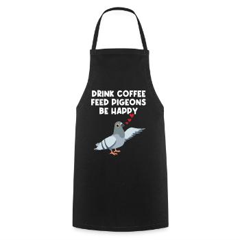 Feed Pigeons Be Happy Design für Taubenliebhaber - Kochschürze - Schwarz - Vorne - AI Model Male 185 dark (185cm)