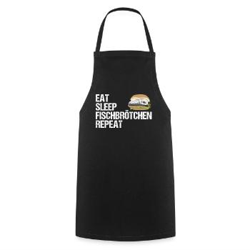 Lebenszyklus des Fischbrötchen-Fans Geschenk - Kochschürze - Schwarz - Vorne - AI Model Male 185 dark (185cm)