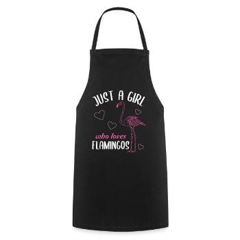 Juste une fille qui aime les flamants roses cadeau - Tablier de cuisine - noir - Devant - AI Model Male 185 dark (185cm)