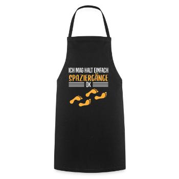 Spaziergang Liebhaber Fußstapfen Humor Geschenk - Kochschürze - Schwarz - Vorne - AI Model Male 185 dark (185cm)