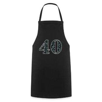 Proud 40 Military Look Birthday Gift - Cooking Apron - black - Front - AI Model Male 185 dark (185cm)