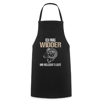 Widder und 3 Leute Humor Astrologie Geschenk - Kochschürze - Schwarz - Vorne - AI Model Male 185 dark (185cm)