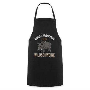 Mädchen Wildschweinliebe Charmantes Geschenk - Kochschürze - Schwarz - Vorne - AI Model Male 185 dark (185cm)