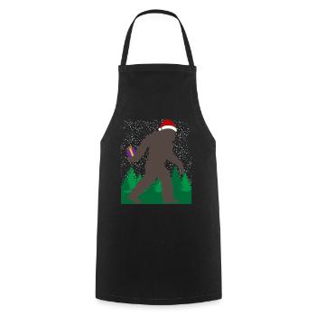 Noël Gnome cadeau porteur festif - Tablier de cuisine - noir - Devant - AI Model Male 185 dark (185cm)