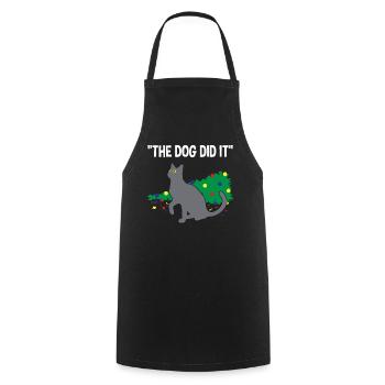Mischievous Cat Guilt on Dog Gift - Cooking Apron - black - Front - AI Model Male 185 dark (185cm)