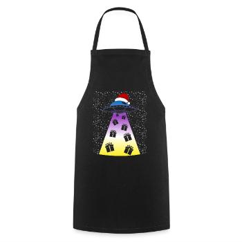 Ovni Noël cadeaux faisceau cadeau - Tablier de cuisine - noir - Devant - AI Model Male 185 dark (185cm)