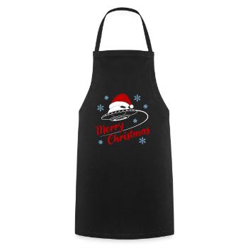 UFO Beanie Merry Christmas Galactic Fun - Cooking Apron - black - Front - AI Model Male 185 dark (185cm)