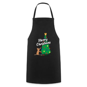 Katzenspaß Weihnachtsbaum Festlicher Schabernack - Kochschürze - Schwarz - Vorne - AI Model Male 185 dark (185cm)