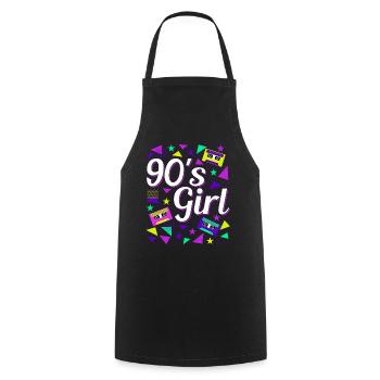 Retro 90's Girl Power Style Pop Culture - Cooking Apron - black - Front - AI Model Male 185 dark (185cm)