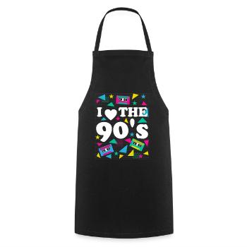 Liebe für 90er Retro Vibes Geschenkidee - Kochschürze - Schwarz - Vorne - AI Model Male 185 dark (185cm)