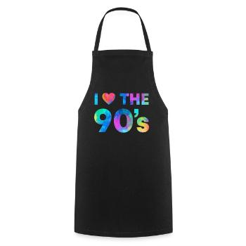 Liebe für 90er Retro Vibes Geschenkidee - Kochschürze - Schwarz - Vorne - AI Model Male 185 dark (185cm)