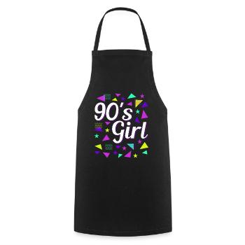 Retro 90er Girl Power Stil Popkultur - Kochschürze - Schwarz - Vorne - AI Model Male 185 dark (185cm)