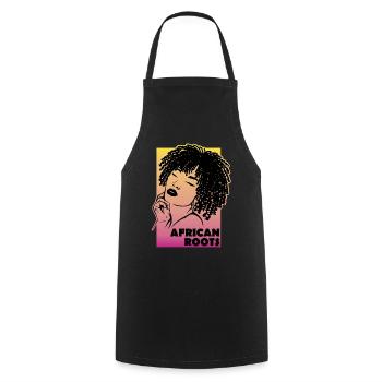 African Roots Stylish Heritage - Cooking Apron - black - Front - AI Model Male 185 dark (185cm)