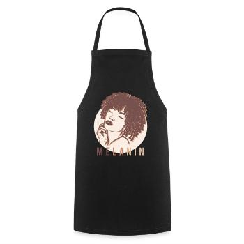 Proud Melanin Beauty Powerful Unique - Cooking Apron - black - Front - AI Model Male 185 dark (185cm)