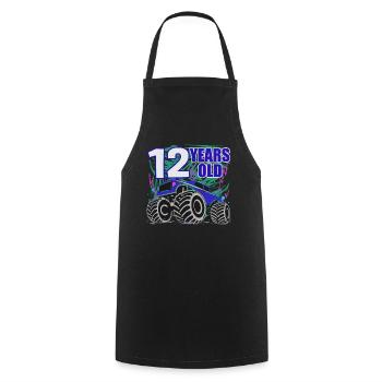 12 Years Monster Truck Party - Cooking Apron - black - Front - AI Model Male 185 dark (185cm)