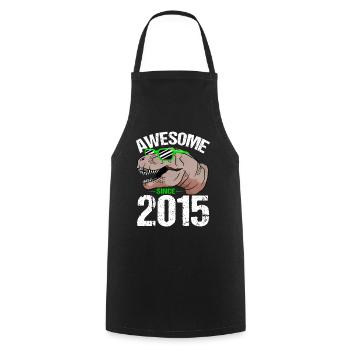 T-Rex Cool Unforgettable since 2015 - Cooking Apron - black - Front - AI Model Male 185 dark (185cm)