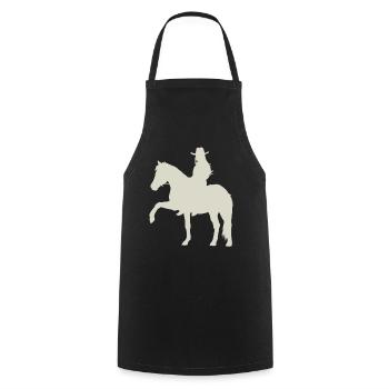 Aktion Pferd Dynamik Pur - Kochschürze - Schwarz - Vorne - AI Model Male 185 dark (185cm)