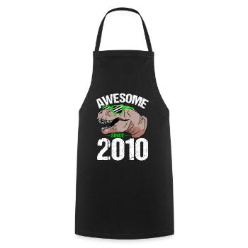 T-Rex Party Star Retro Look Gift - Cooking Apron - black - Front - AI Model Male 185 dark (185cm)