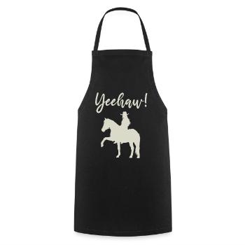 Yeehaw! Western riding full of joie de vivre - Cooking Apron - black - Front - AI Model Male 185 dark (185cm)
