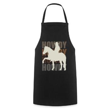 Howdy! Western Rider Greeting and Fun - Cooking Apron - black - Front - AI Model Male 185 dark (185cm)