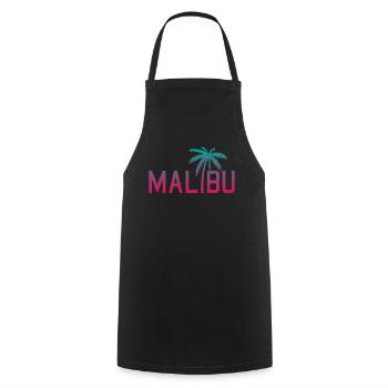 Neon Malibu Palme Retro Style - Kochschürze - Schwarz - Vorne - AI Model Male 185 dark (185cm)