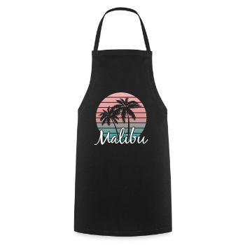 Neon Malibu Palm Tree Retro Style - Cooking Apron - black - Front - AI Model Male 185 dark (185cm)
