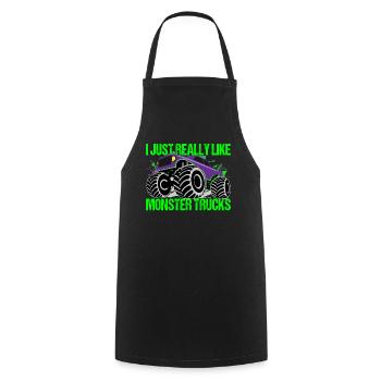 Monster Truck Color Explosion Dynamics - Cooking Apron - black - Front - AI Model Male 185 dark (185cm)