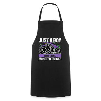 Cadeau Monster Truck Passion pour garçons - Tablier de cuisine - noir - Devant - AI Model Male 185 dark (185cm)