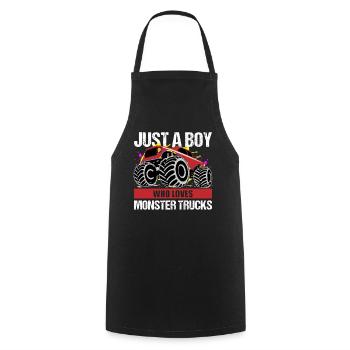 Garçon Monster Truck Passion Cadeau - Tablier de cuisine - noir - Devant - AI Model Male 185 dark (185cm)