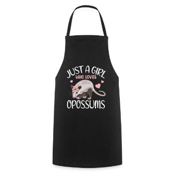 Opossum Herzchen Mädchen Geschenkidee - Kochschürze - Schwarz - Vorne - AI Model Male 185 dark (185cm)