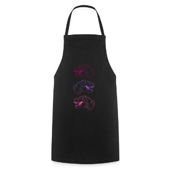 T-Rex Trio Neon Stil Cool Geschenkidee - Kochschürze - Schwarz - Vorne - AI Model Male 185 dark (185cm)