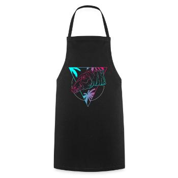 Colored Dino Circle Art Gift - Cooking Apron - black - Front - AI Model Male 185 dark (185cm)