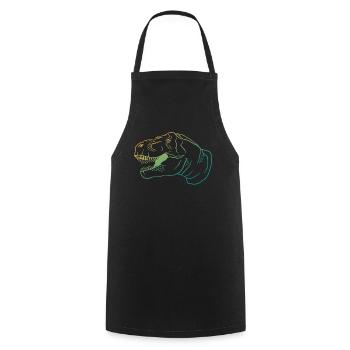 Retro T-Rex Dino Neon Outfit Gift - Cooking Apron - black - Front - AI Model Male 185 dark (185cm)