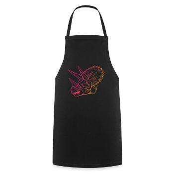 Neon Triceratops Retro Style Collectible - Cooking Apron - black - Front - AI Model Male 185 dark (185cm)