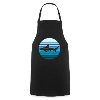 Shark Retro Sunset Surfer - Cooking Apron - black - Front - AI Model Male 185 dark (185cm)