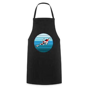 Elégante carpe koï carpe zen jardin - Tablier de cuisine - noir - Devant - AI Model Male 185 dark (185cm)