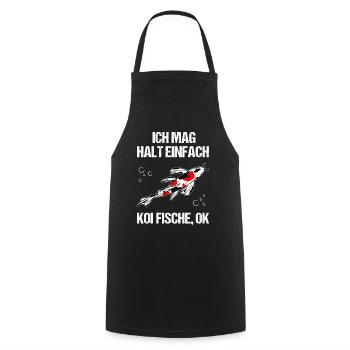 Koi Fische Puristen Statement - Kochschürze - Schwarz - Vorne - AI Model Male 185 dark (185cm)