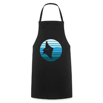L’élégance de la raie manta dans l’océan - Tablier de cuisine - noir - Devant - AI Model Male 185 dark (185cm)