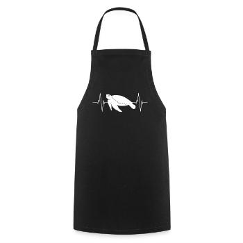 Turtles Heartbeat Love Nature - Cooking Apron - black - Front - AI Model Male 185 dark (185cm)
