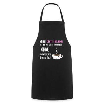 Süße Freundin Kaffee Becher Gesicht - Kochschürze - Schwarz - Vorne - AI Model Male 185 dark (185cm)