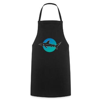 L’élégance mystique des requins des profondeurs - Tablier de cuisine - noir - Devant - AI Model Male 185 dark (185cm)