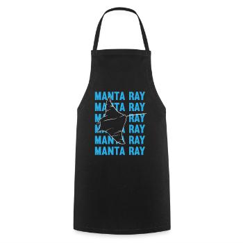 Elegant Manta Ray Ocean Lover - Cooking Apron - black - Front - AI Model Male 185 dark (185cm)