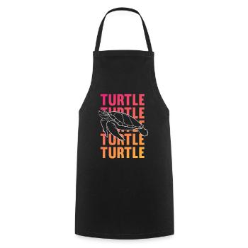 TURTLE Schattenbild Wortkunst Geschenk - Kochschürze - Schwarz - Vorne - AI Model Male 185 dark (185cm)