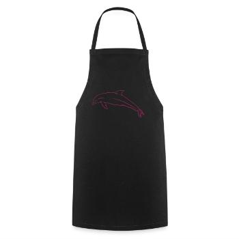 Ocean Freedom Dolphin Love Gift - Cooking Apron - black - Front - AI Model Male 185 dark (185cm)