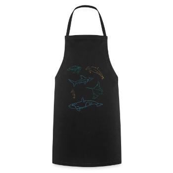 Ozeanische Freunde Farbenpracht Unterwasser - Kochschürze - Schwarz - Vorne - AI Model Male 185 dark (185cm)